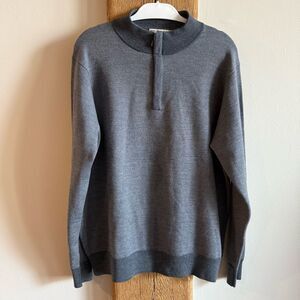 Peter Millar Merino Wool Quarter Zip Gray XL